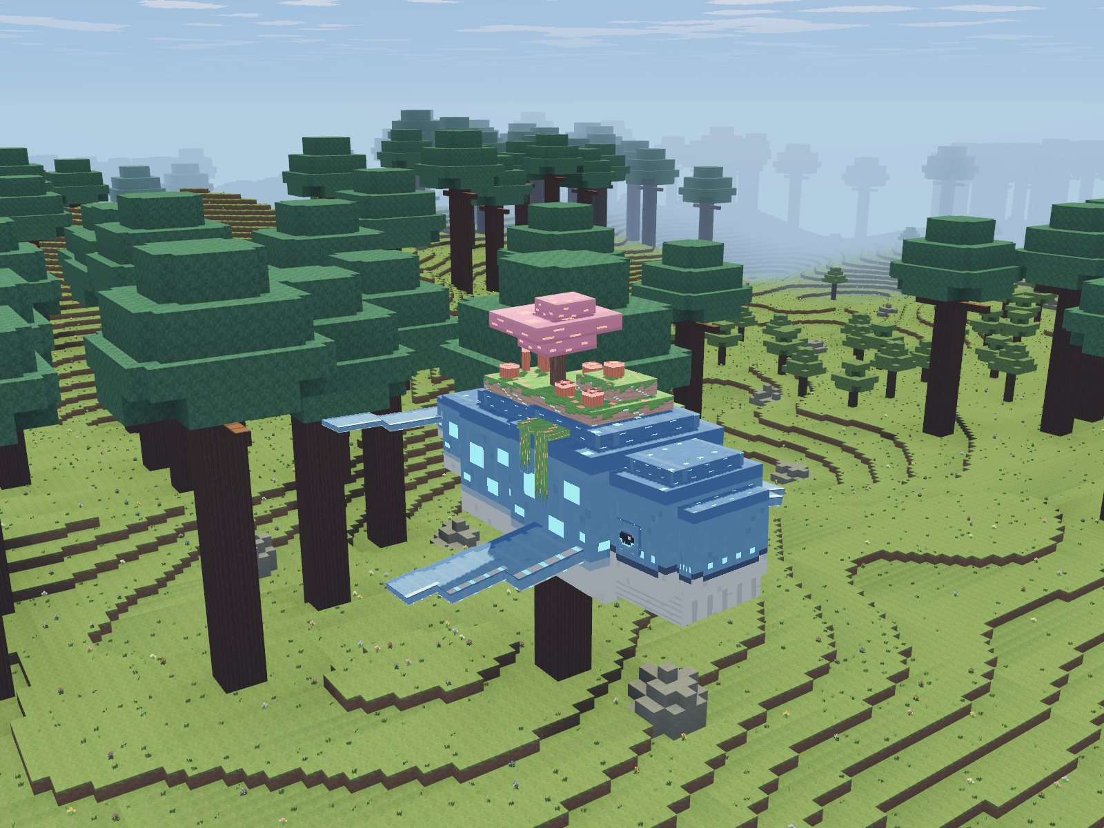 A driftwhale over the treeline.