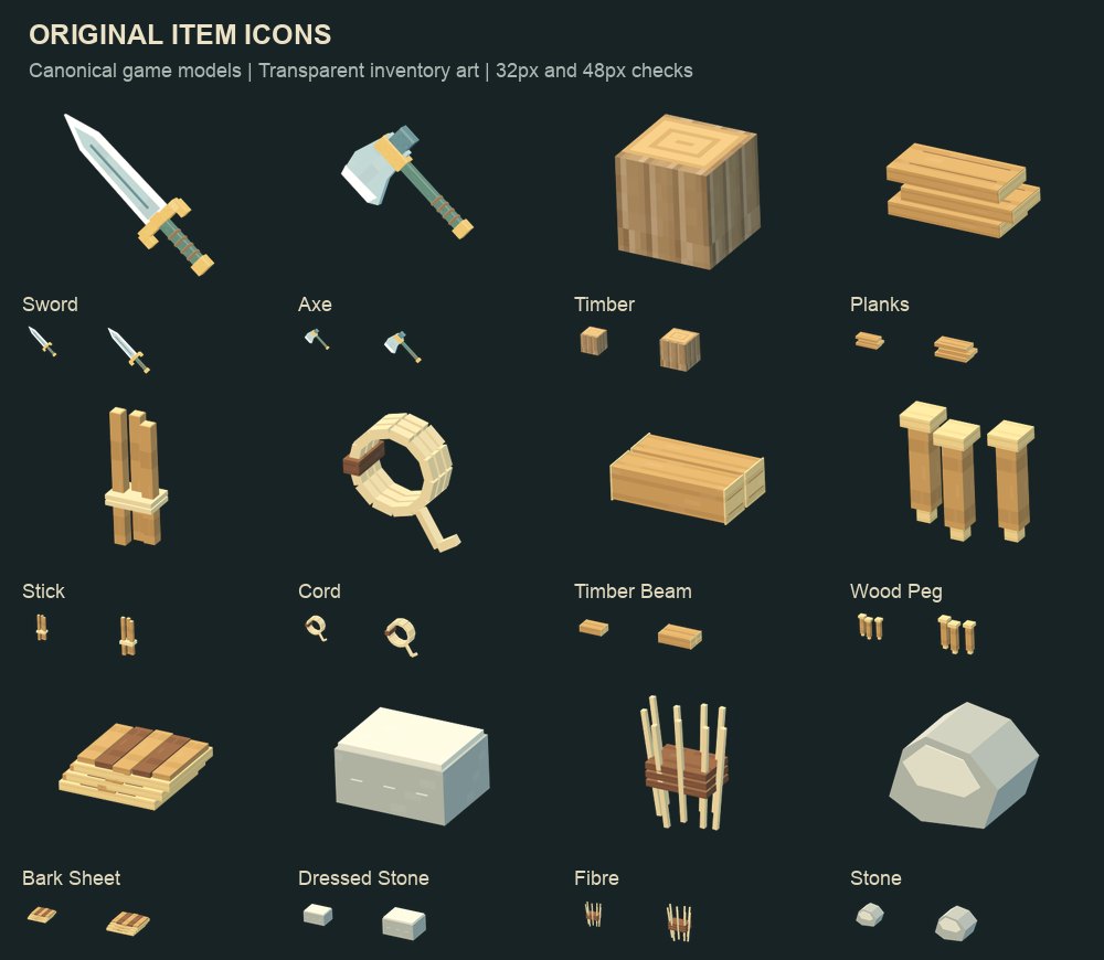 Item icons are renders of the actual models, not drawn separately.