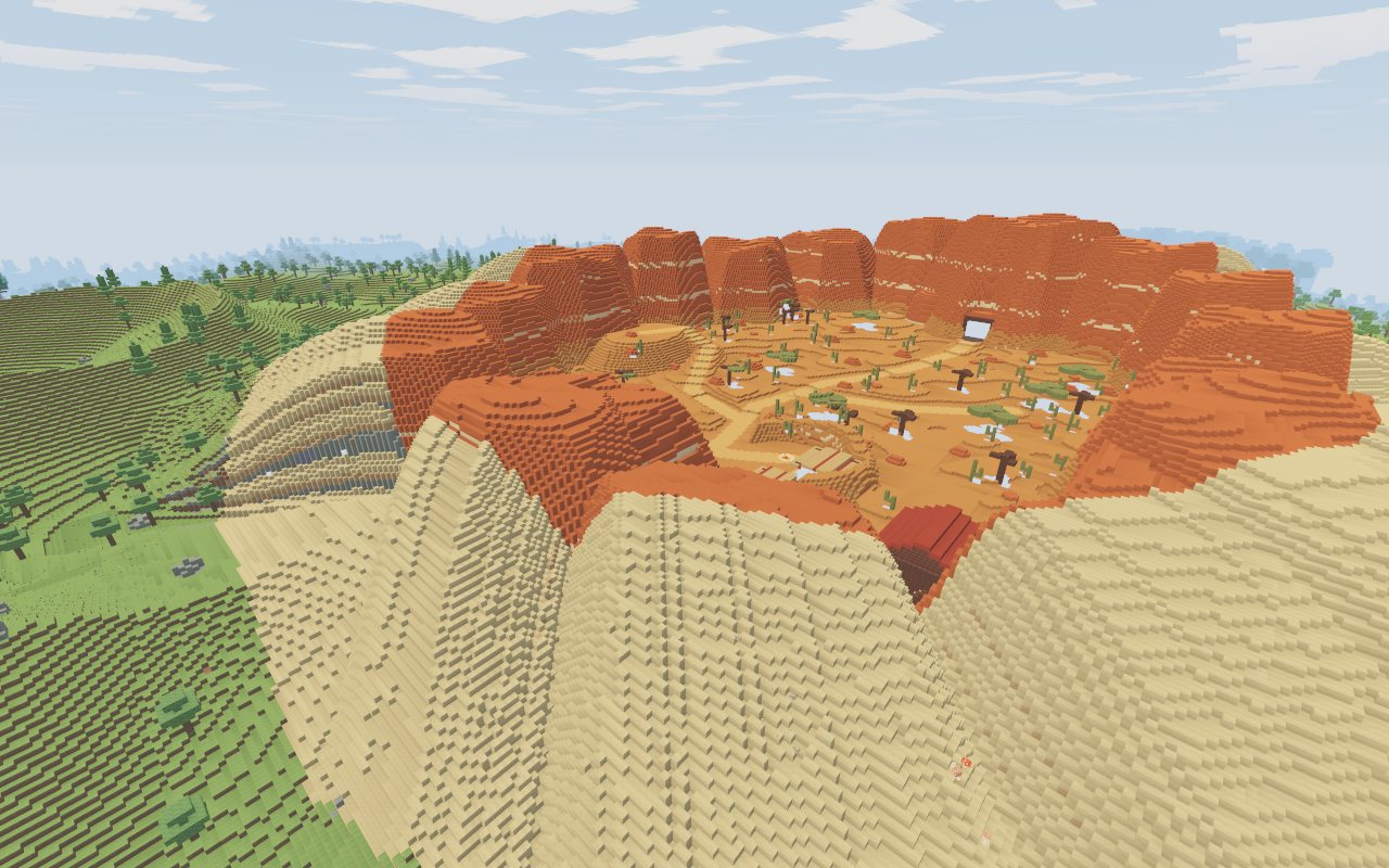 Ember Mesa from the air, with its own camp and residents.