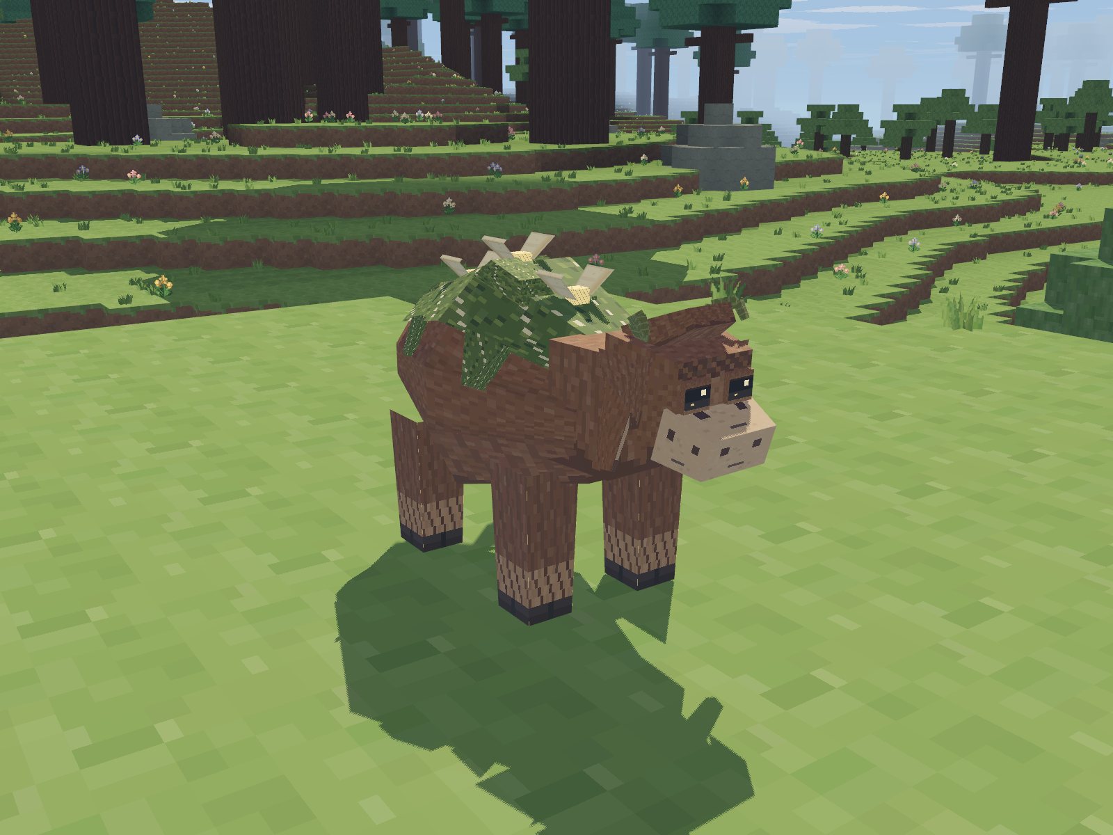 A mossmoo, the moss-grown cow.