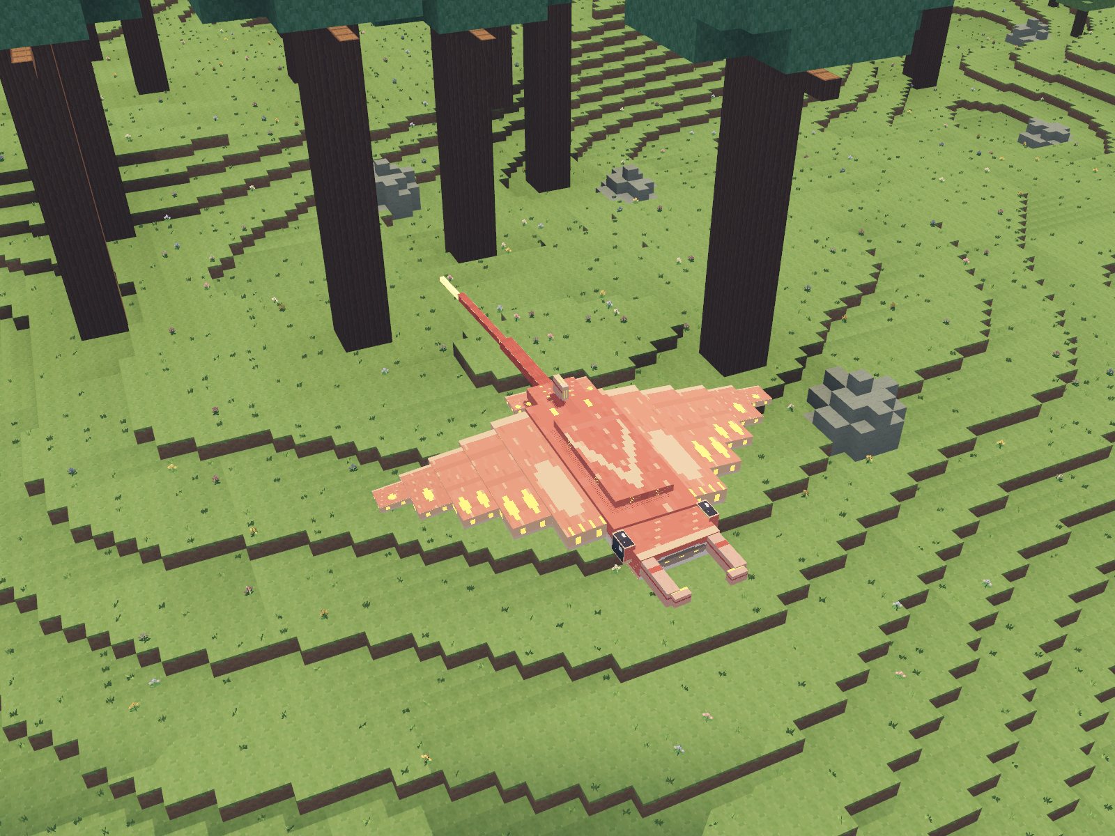 A skymanta banking over the terraces.