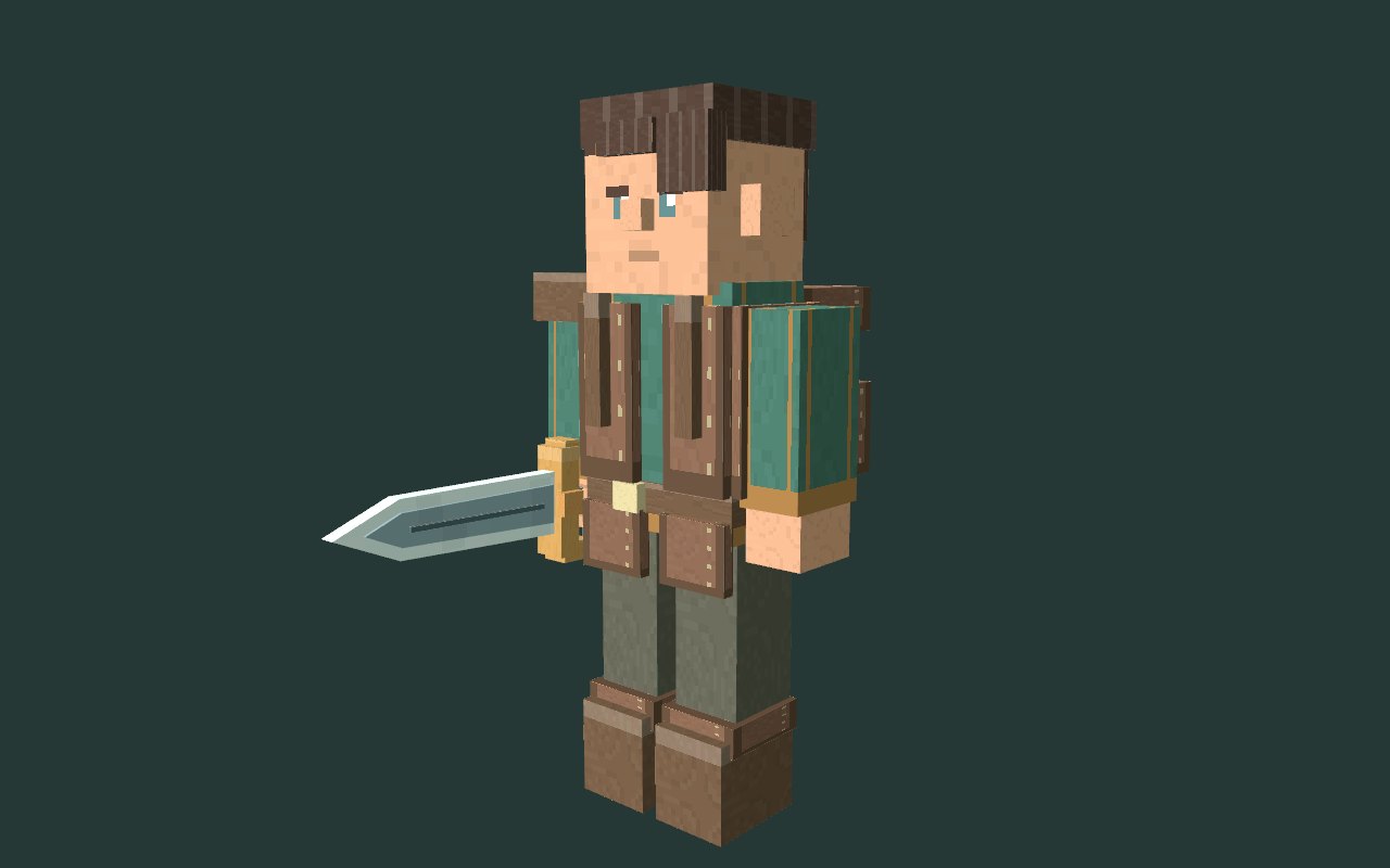 A traveller in the ranger outfit, sword drawn.